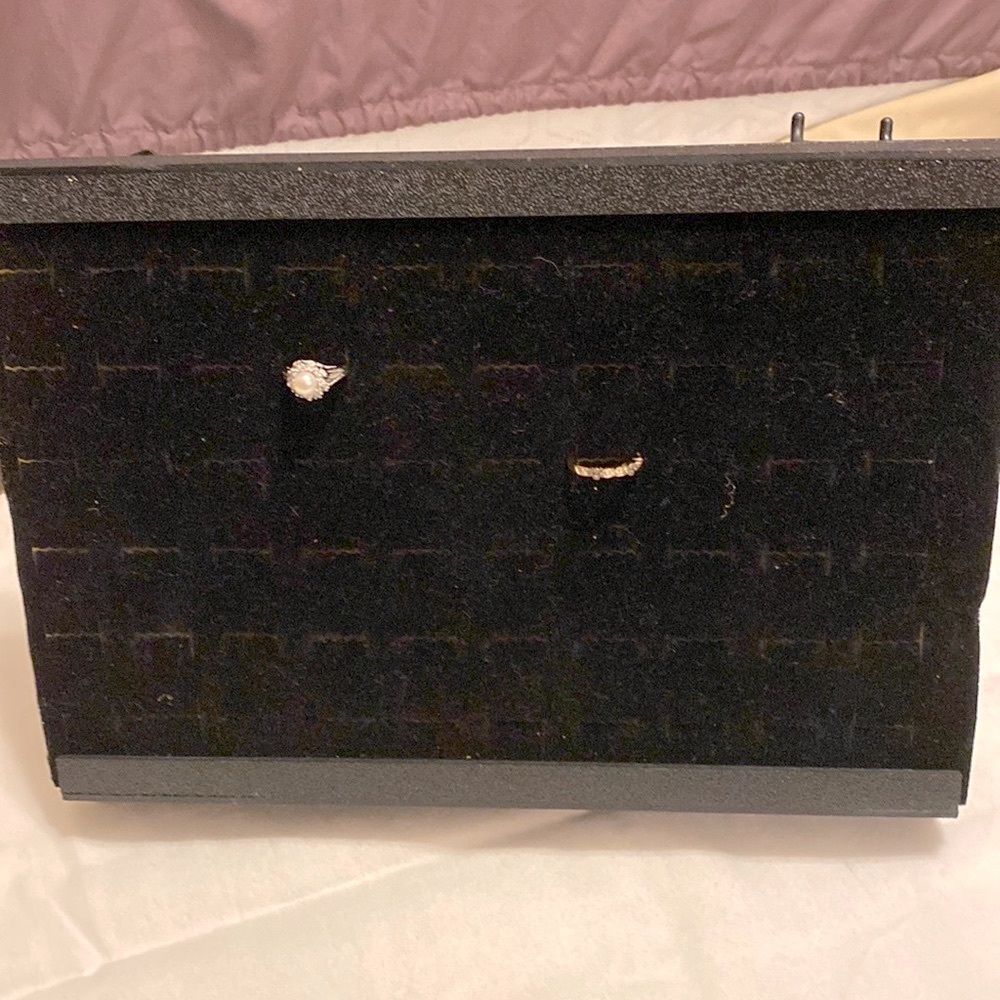 Vintage Velvet Jewelry Ring Display Case Holds 60 rings